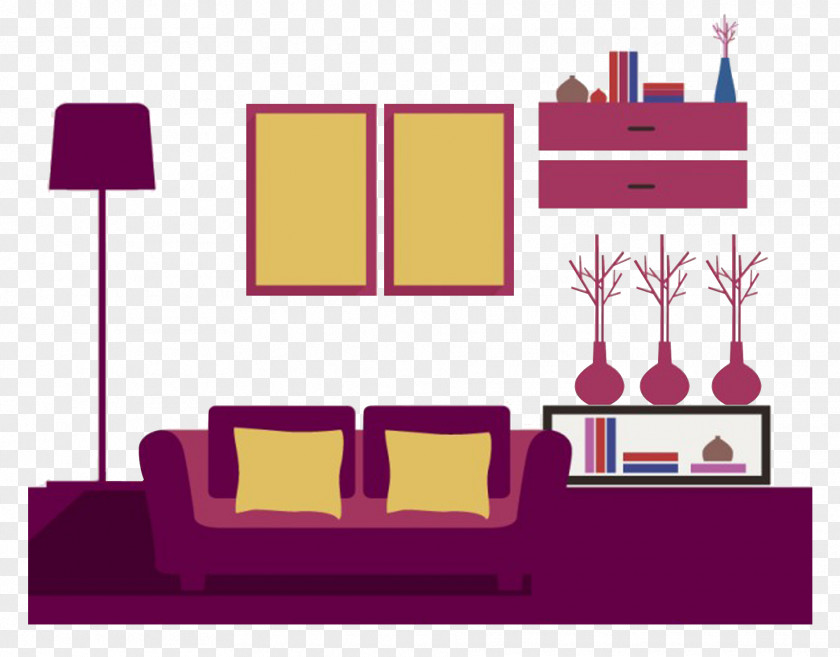 Rectangle Room Violet Clip Art Magenta Pink Furniture PNG