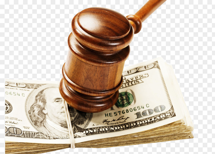 Coin Wooden Hammer Under Lawsuit Bankruptcy Finance Court Order Settlement PNG