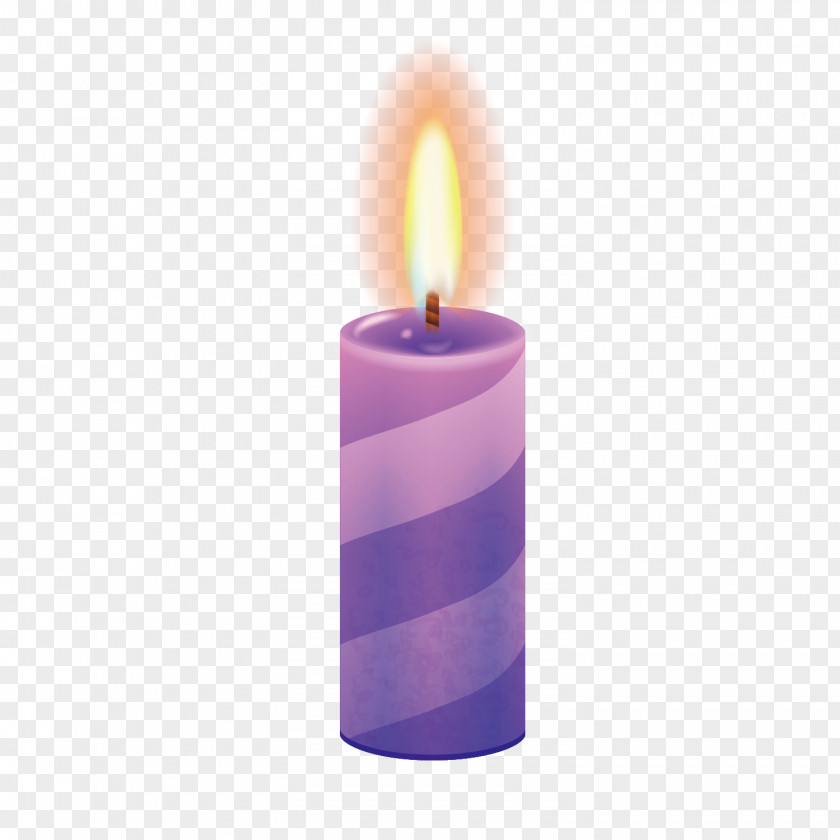 Purple Candle Vector Material Birthday PNG