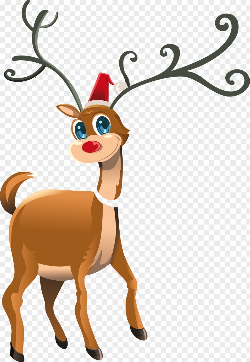 Reindeer Rudolph Christmas Card Clip Art PNG