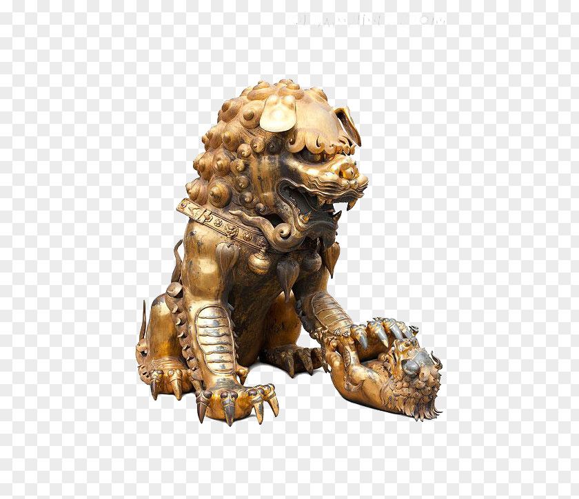 Bronze Lion Decorations Forbidden City Stock Photography Statue PNG