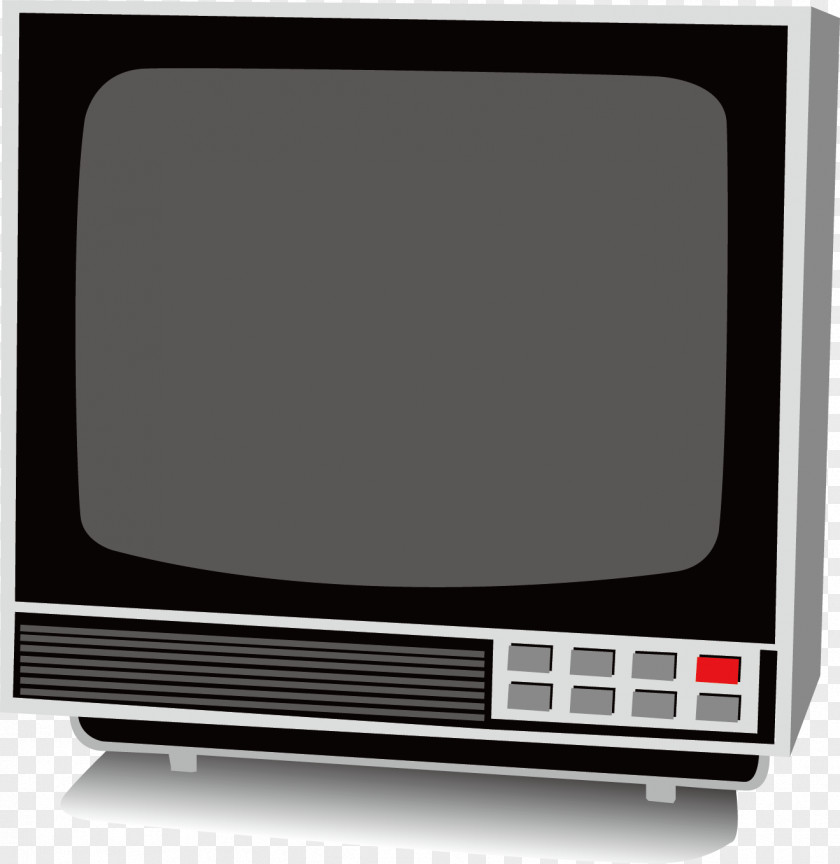 Old Vintage Black And White TV Appliance Background Material Television Set Computer Monitor PNG