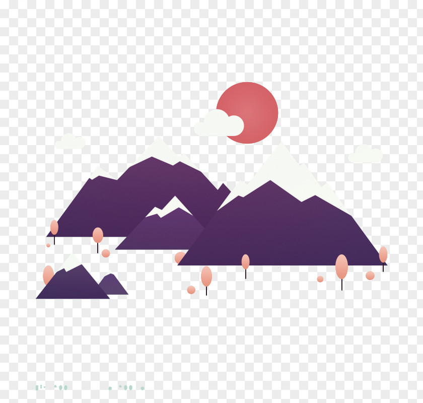 Flat Sunrise Design User Interface PNG