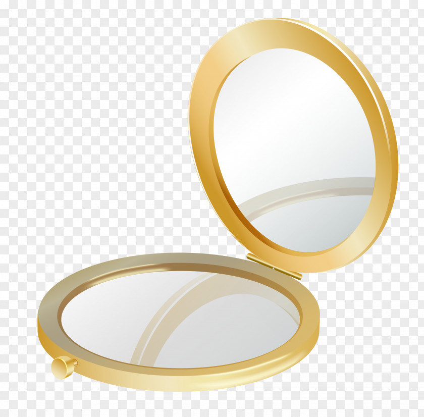 Gold Compact Mirror Clipart Picture Cosmetics Clip Art PNG