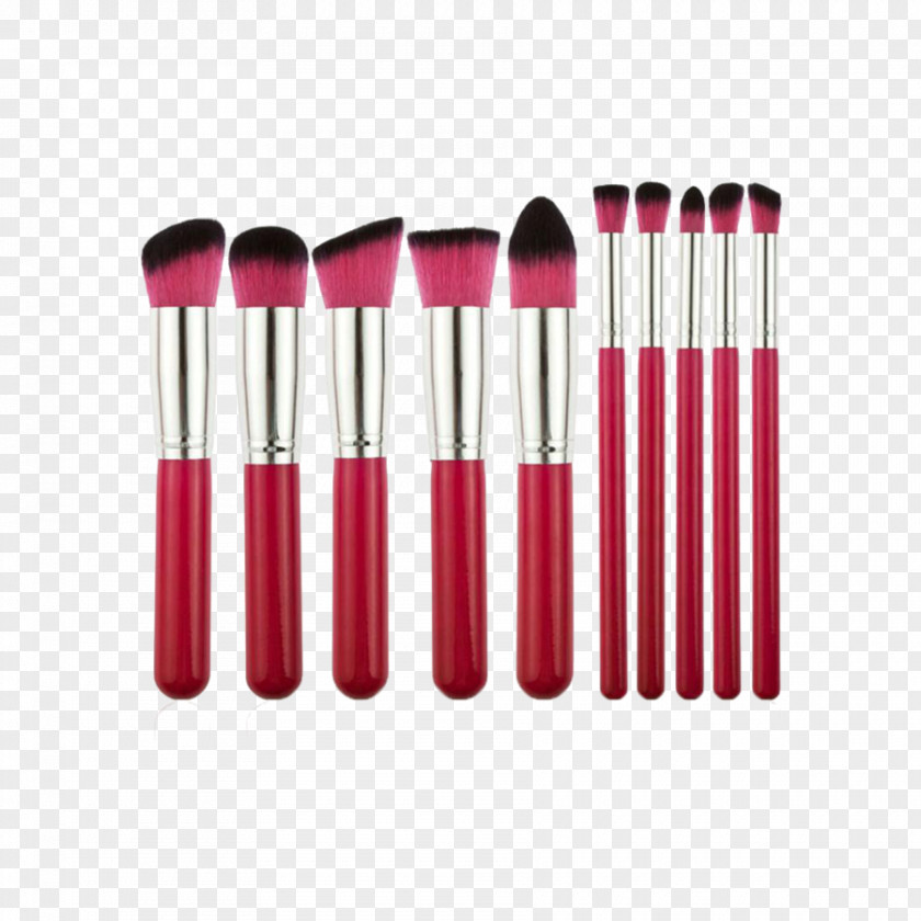 Pink Brushes Makeup Brush Cosmetics Foundation Face Powder PNG