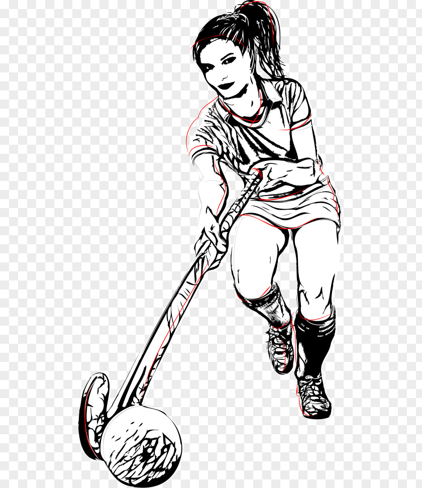Vector Hockey Player Ice Field Clip Art PNG