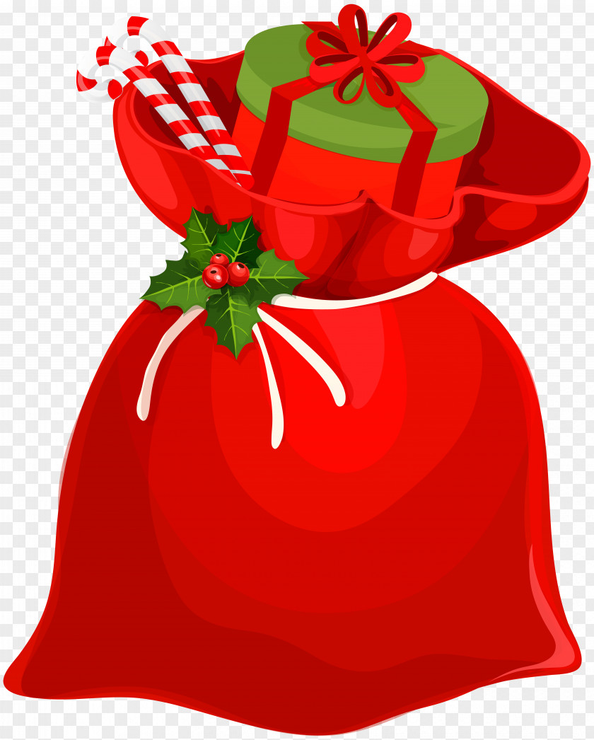 Christmas Santa Bag Clip Art Image Claus Ornament Gift PNG