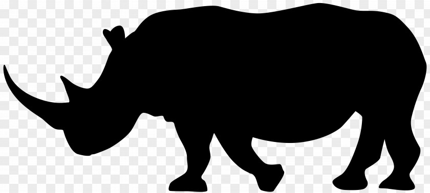 Silhouette Rhinoceros Clip Art PNG