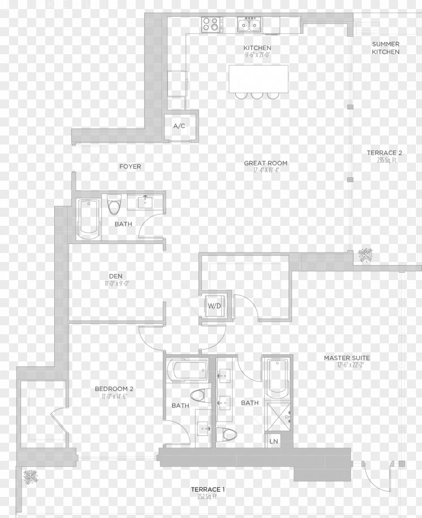 Brick Floor Echo Brickell 3D Plan PNG