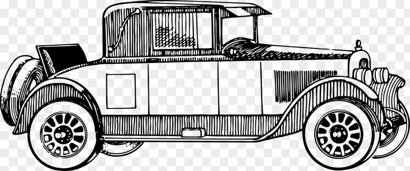 Old Car Drawing Vintage Antique Classic Vehicle PNG