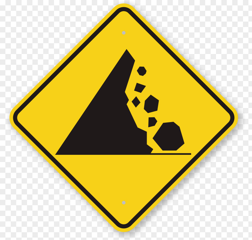 Road Danger Signs Warning Sign Hazard Symbol Rockfall PNG