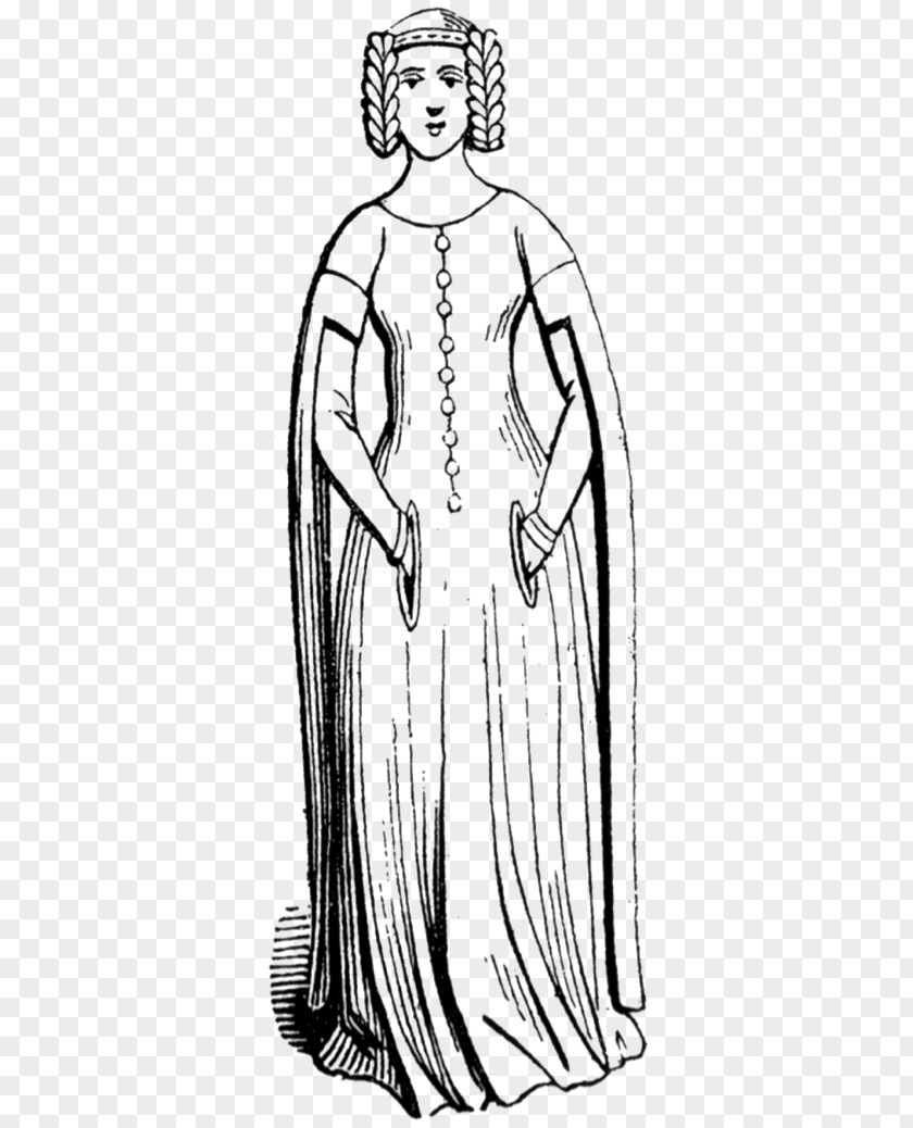 Studying Hard Middle Ages Dress 14th Century Woman Gothic Art PNG
