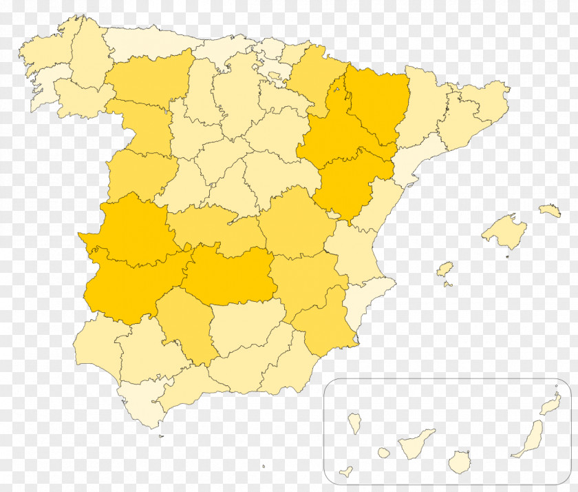 Map Spain Area Yellow PNG