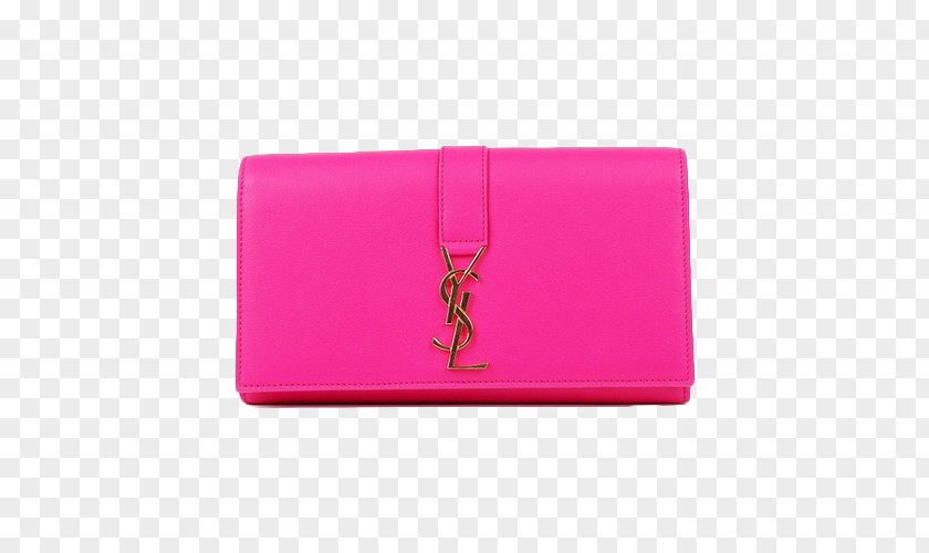 Ms. Saint Laurent Leather Pink Long Wallet Coin Purse Messenger Bags PNG