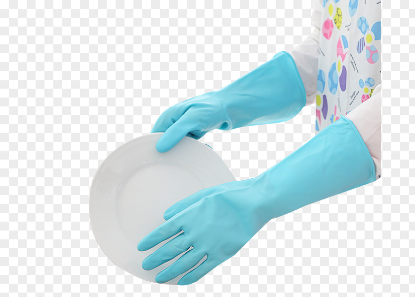 Blue Rubber Dishwashing Gloves Glove Natural Clothing Laundry PNG