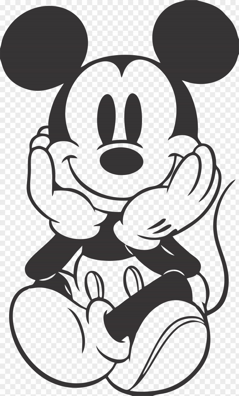 Mickey Mouse Minnie Black And White Drawing PNG