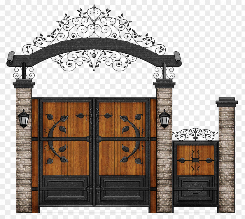 Ornate Door Wicket Gate Fence Clip Art PNG