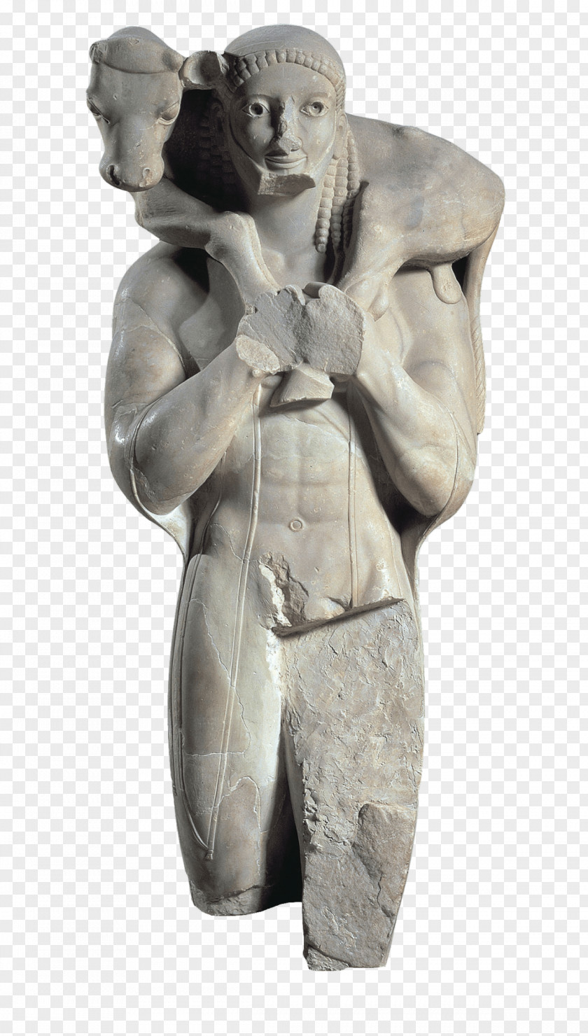 Acropolis Of Athens Museum Moschophoros Ancient Greece Archaic Greek Sculpture PNG