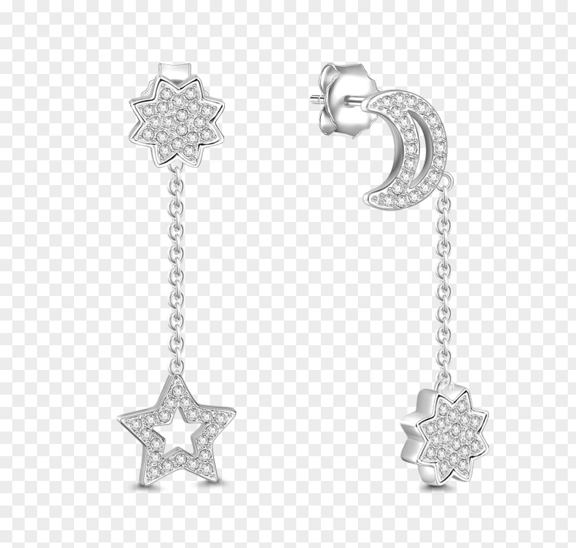 Crescent Moon Earrings Earring Silver Bracelet Jewellery PNG