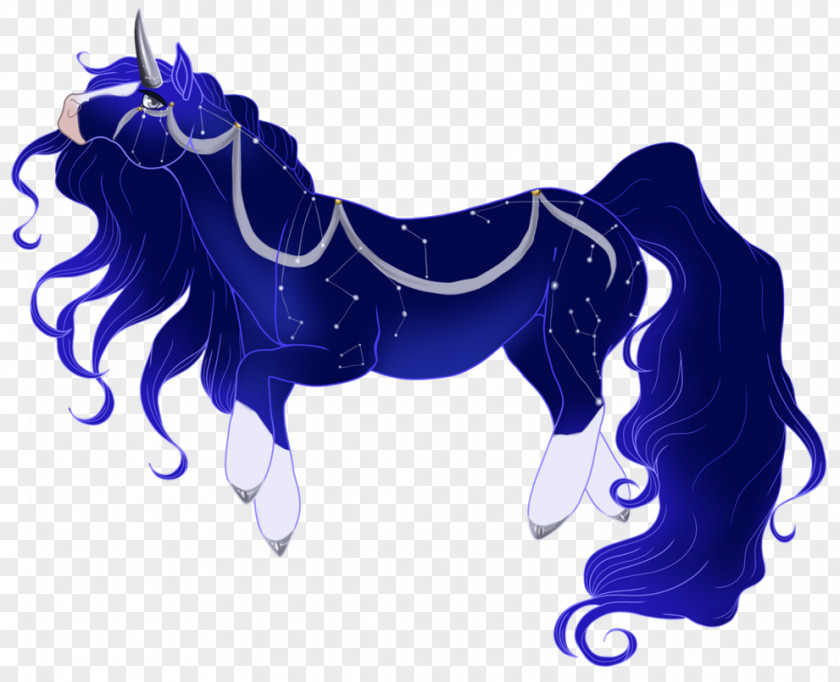 Unicorn Mane Pony Stallion Cobalt Blue PNG