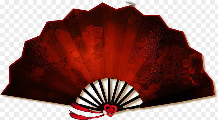 Red Chinese Fan China Hand PNG
