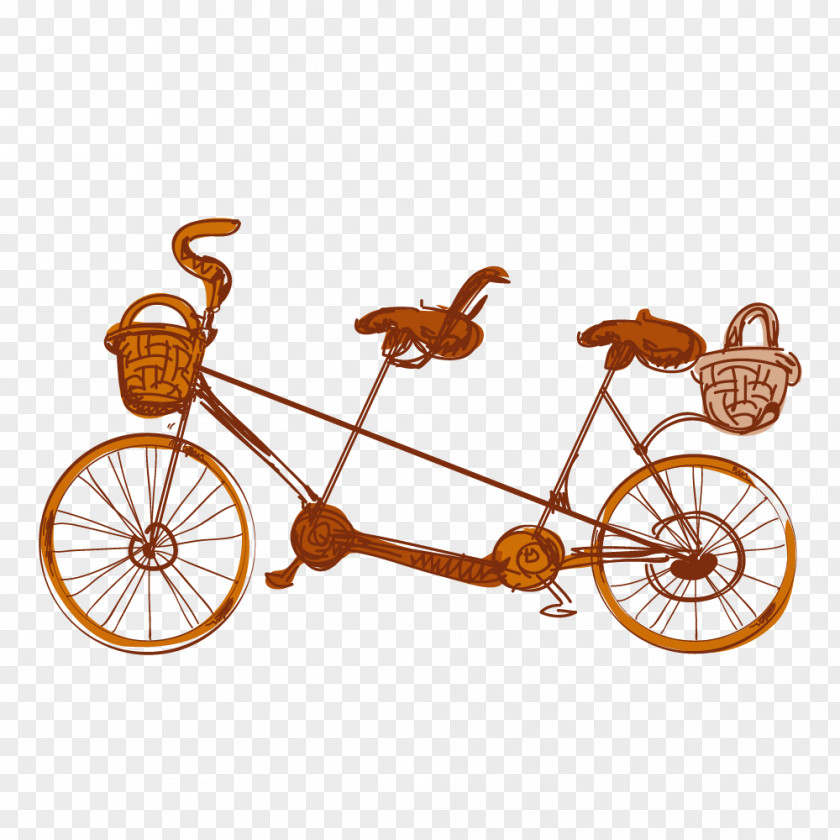 Tandem Bicycle Price Drawing Design PNG