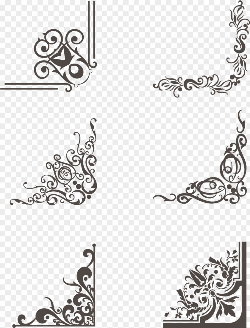 Floral Design Blackandwhite PNG