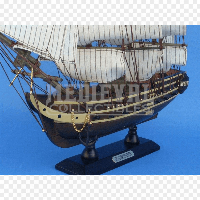 Ship Caravel USS Constitution Wooden Model PNG