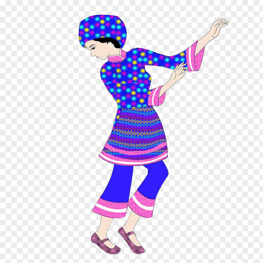 Tujia Woman People Dress Illustration PNG