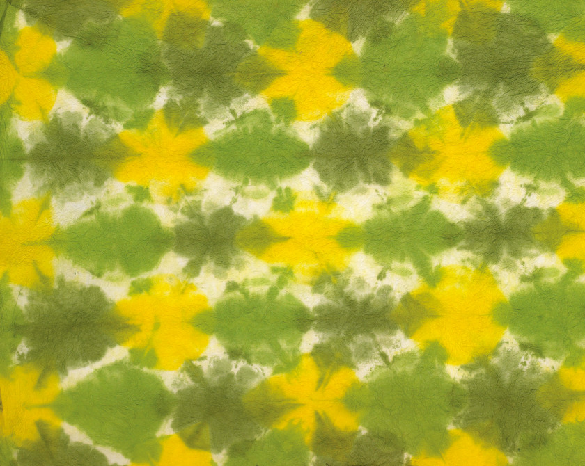 Abstract Star Pattern Leaves Paper Tie-dye Yellow Textile PNG