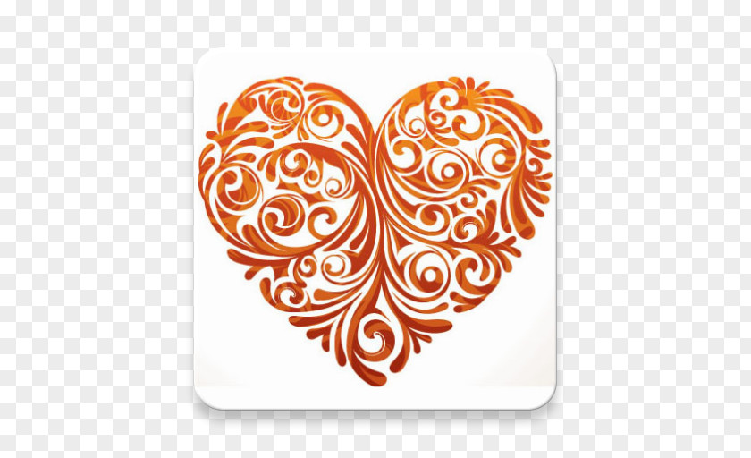 Paisley Spiral Valentines Day Heart PNG