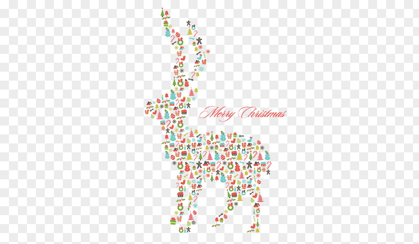 Retro Christmas Reindeer Illustration PNG