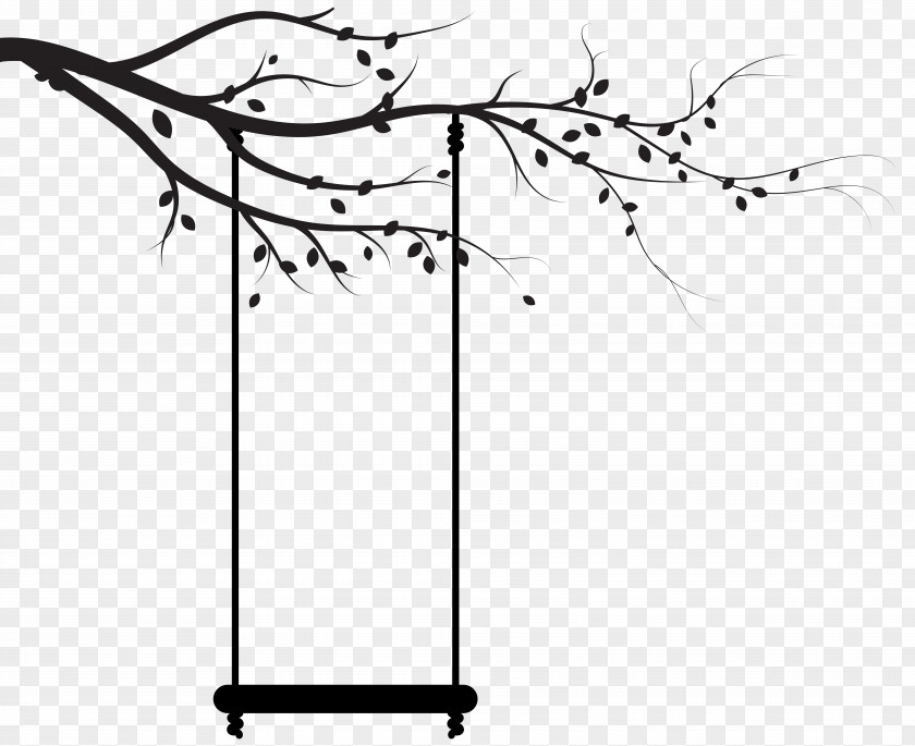 Swing Silhouette Black And White Drawing PNG