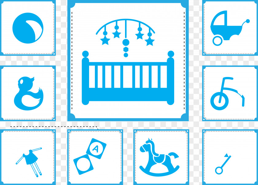 Baby Toy Icon Blue Vector Infant Silhouette PNG