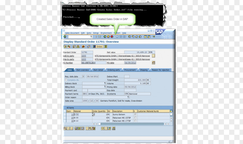 Computer Web Page Sales Order Program SAP ERP PNG