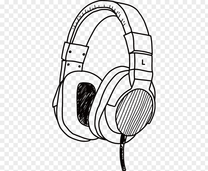 Hand Drawn Vector Headphones Headset PNG