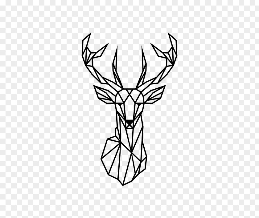 Lineas Decorativas Reindeer Wall Decal Geometry Antler PNG