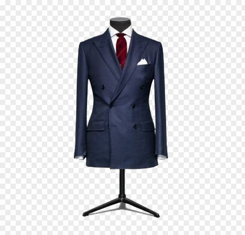 Suit Double-breasted Navy Blue Single-breasted Tailor PNG