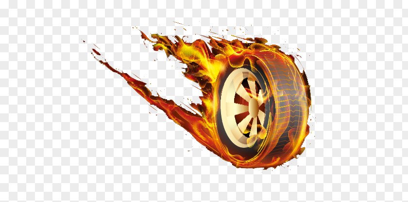 Tire Fire Car Light Flame Wheel PNG