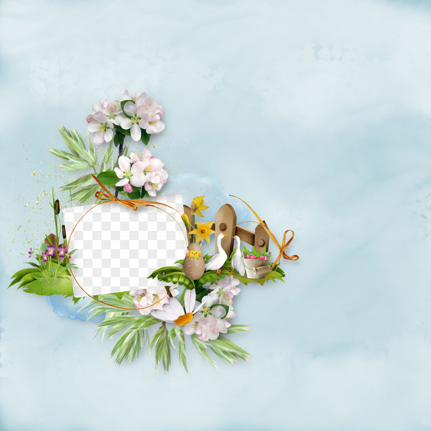 Swan Flowers Frame Floral Design Download Clip Art PNG