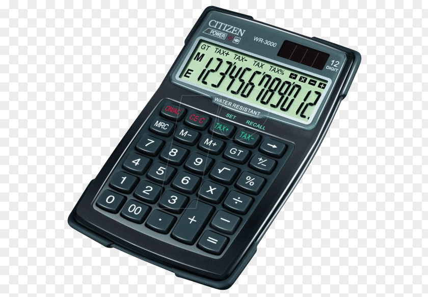 Calculator Citizen Office Black Display Holdings SDC-4310 Desktop Computer Accessories Texas Instruments PNG