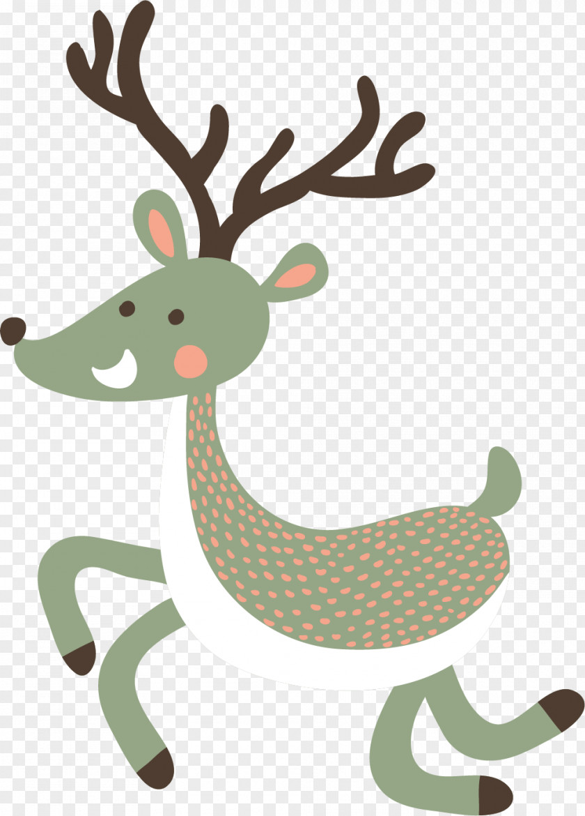Cartoon Reindeer Decorative Patterns PNG