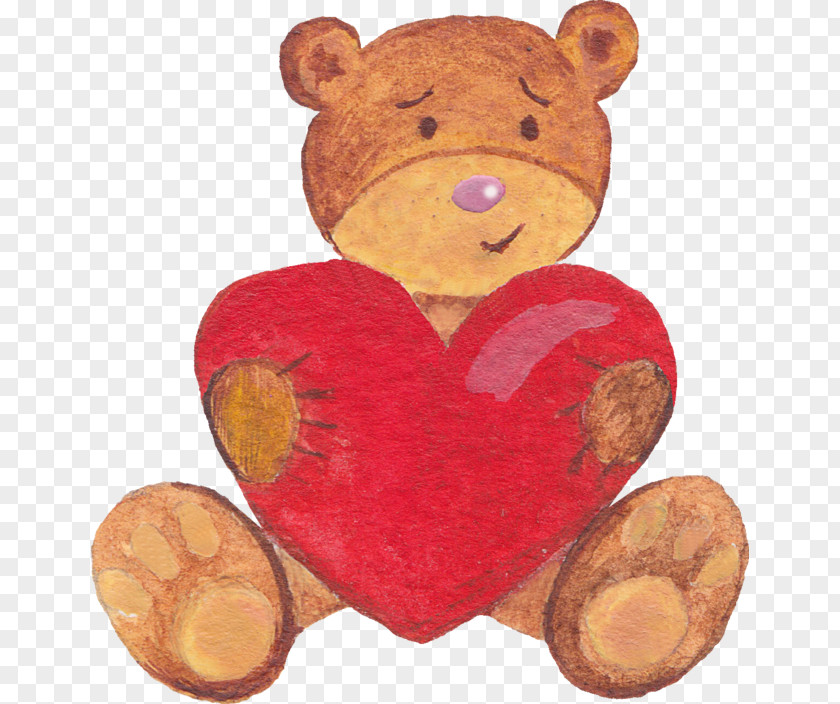 Bear Holding Hearts PNG