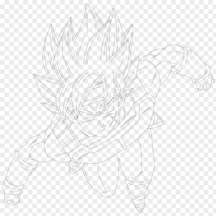 Dragon Ball Bardock Black And White Line Art Super Saiyan Sketch PNG