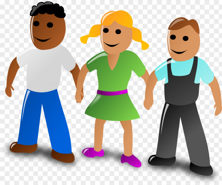 Happy People Drawing Holding Hands Clip Art PNG