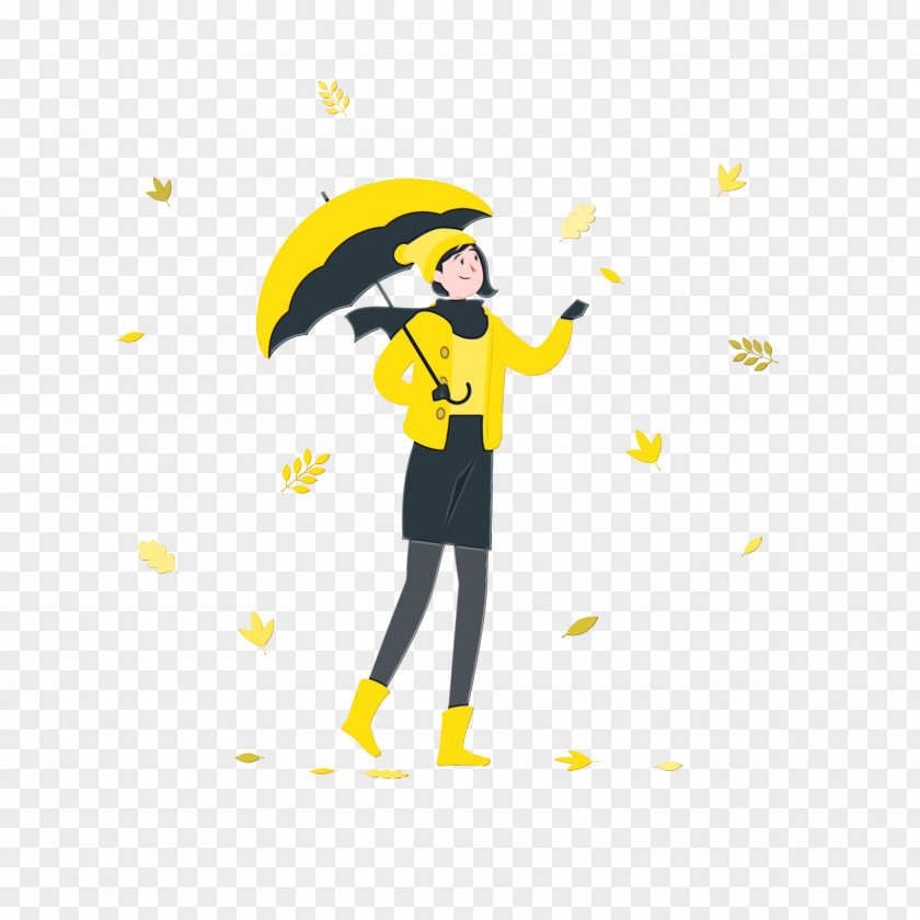 Yellow Line Umbrella Meter Cartoon PNG