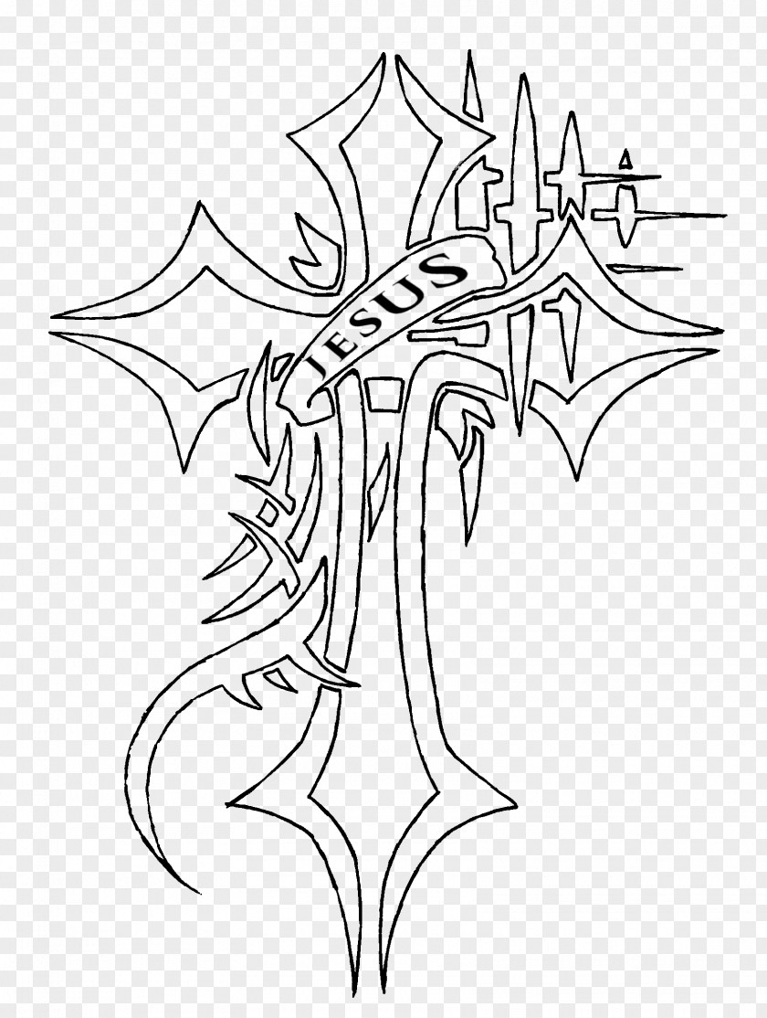 Christian Cross Tattoo Drawing Clip Art PNG