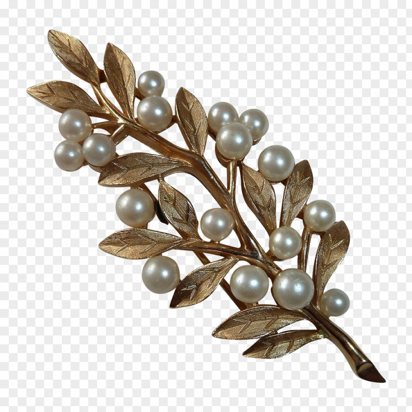 Green Faux Berry Branch Brooch PNG