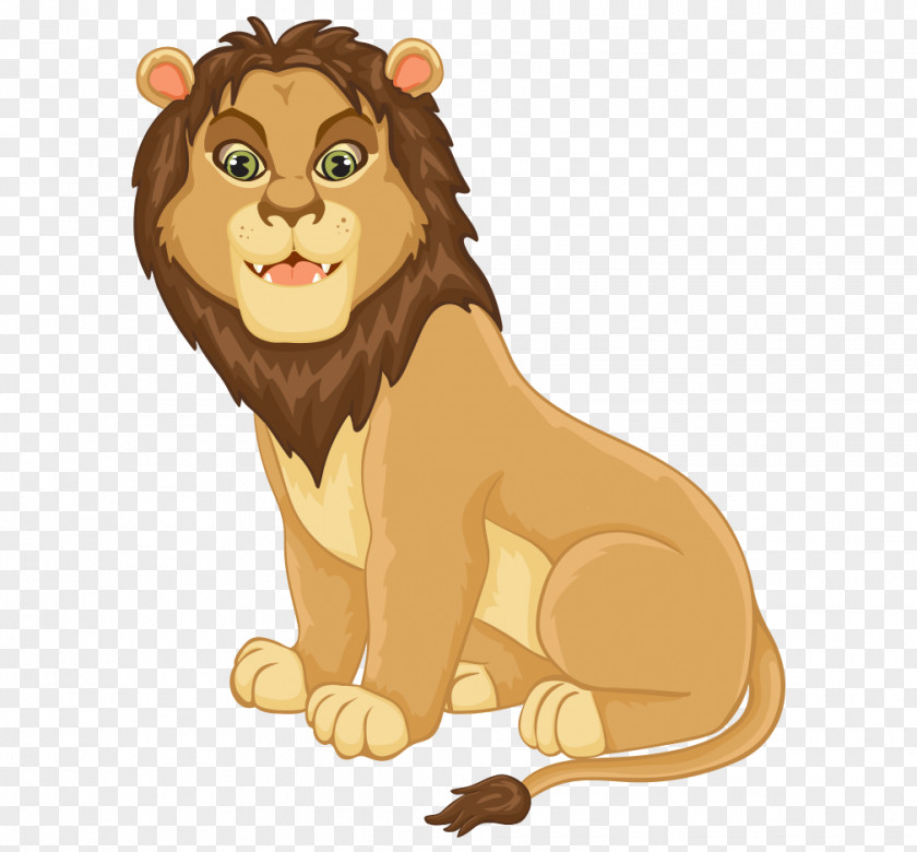 Hand-painted Cartoon Lion Tamer Photography Illustration PNG