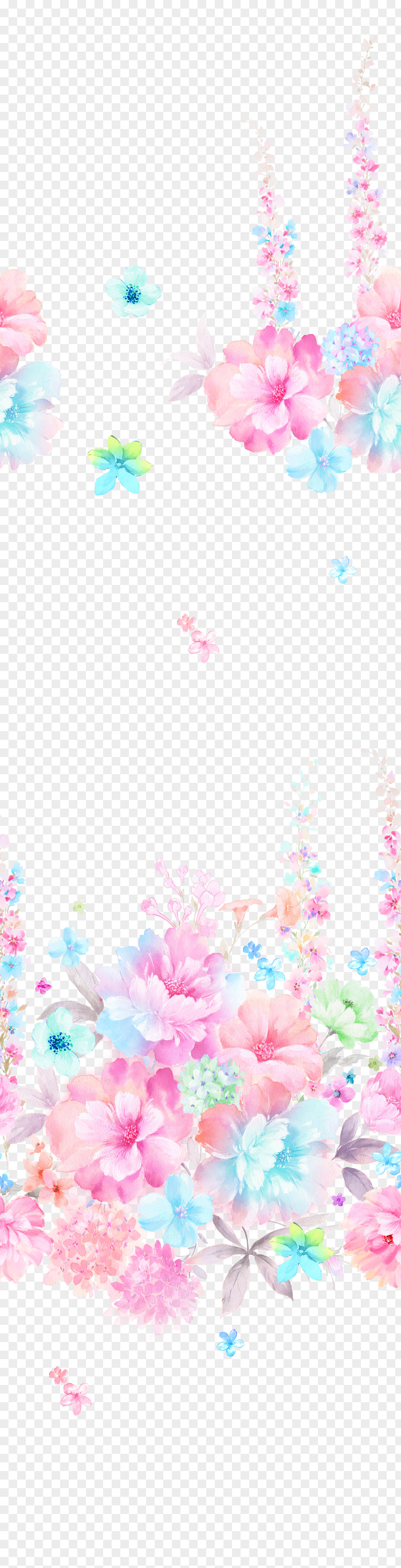 Watercolor Flowers Painting Graphic Design PNG